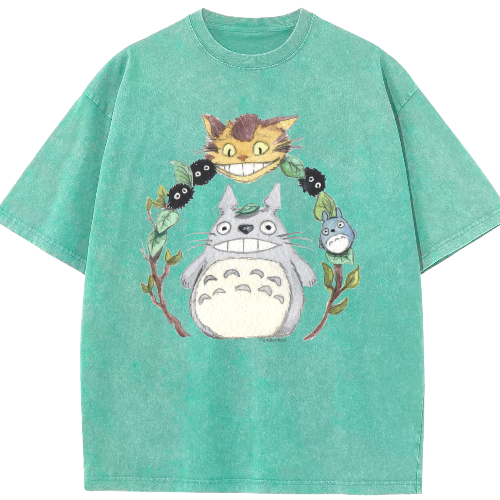 （画像用） となりのトトロ 草壁メイ 草壁サツキ My Neighbor Totoro Satsuki Kusakabe Mei Kusakabe 綿100% ヴィンテージ風 半袖Tシャツ（フロントプリント）